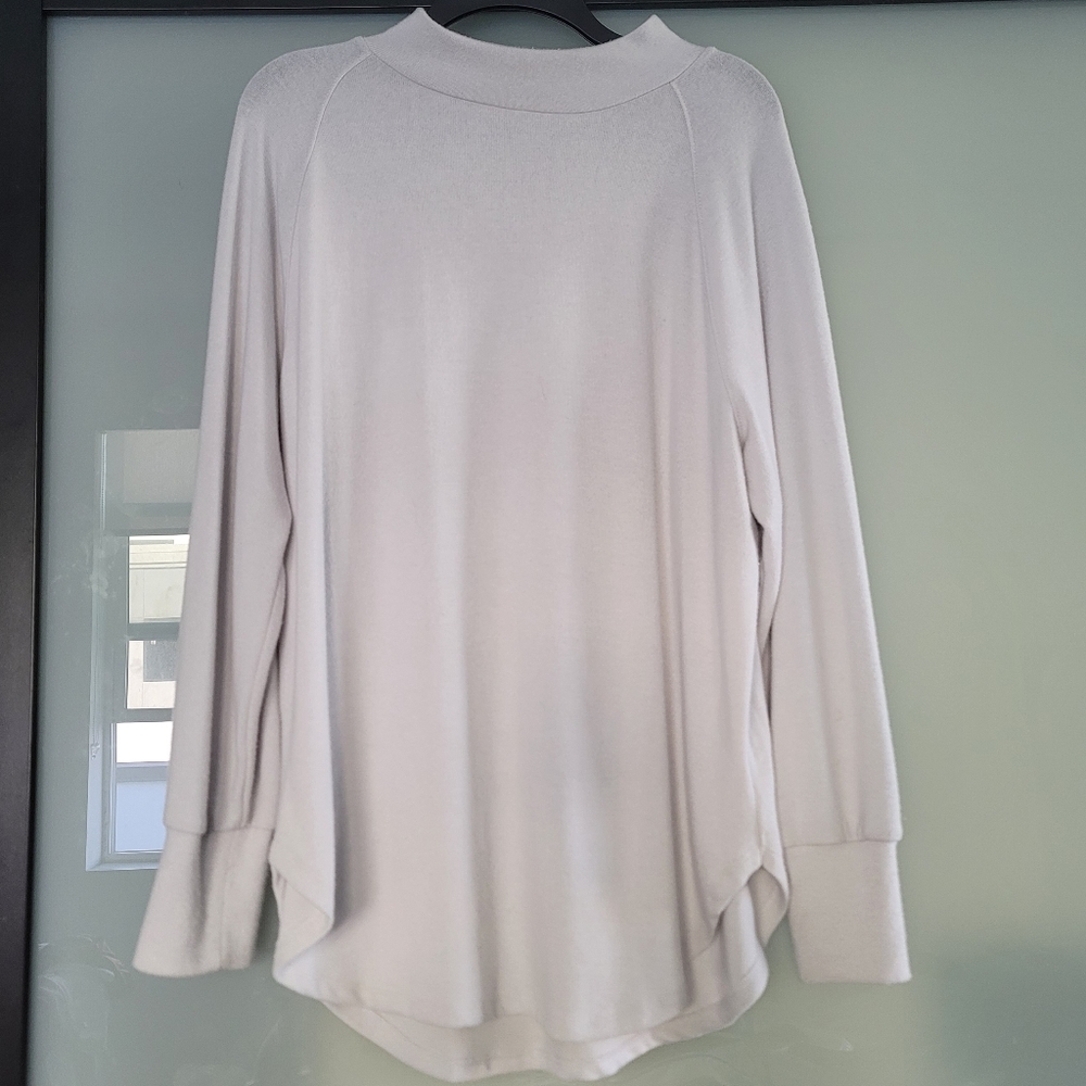 Large, grey/blue cozy mock neck long sleeve from Loft